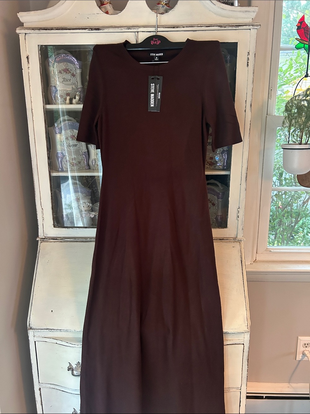 Steve Madden Brown Short Sleeve Maxi Dress